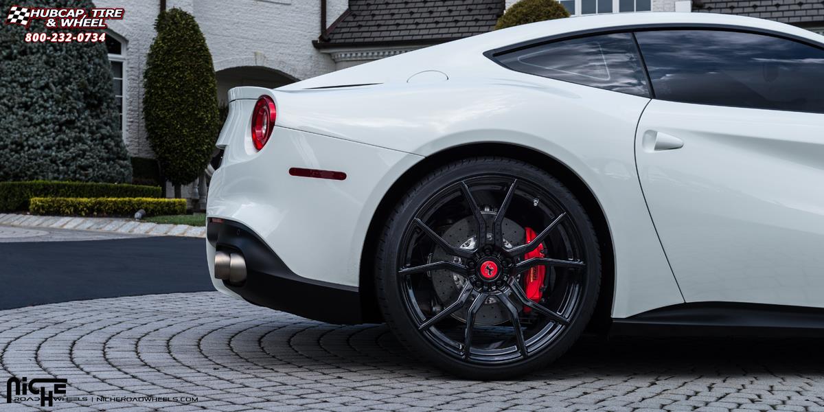 vehicle gallery/ferrari f12 niche ascari 21x9  Gloss Black wheels and rims